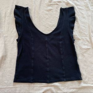 FREE PEOPLE black ruffle tank top